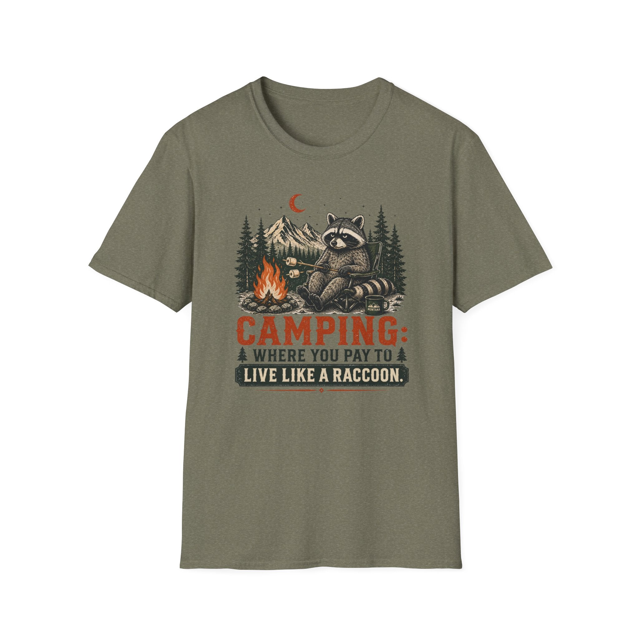 Camping Raccoon T-Shirt