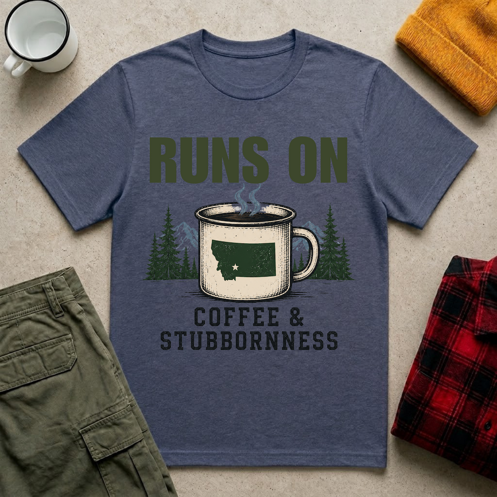 Runs On Coffee & Stubbornness T-Shirt