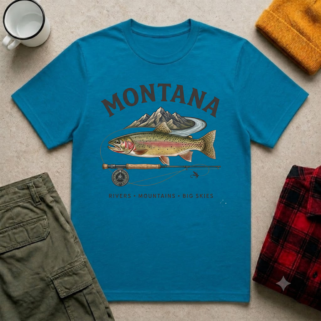 Rivers Mountains Big Sky T-Shirt