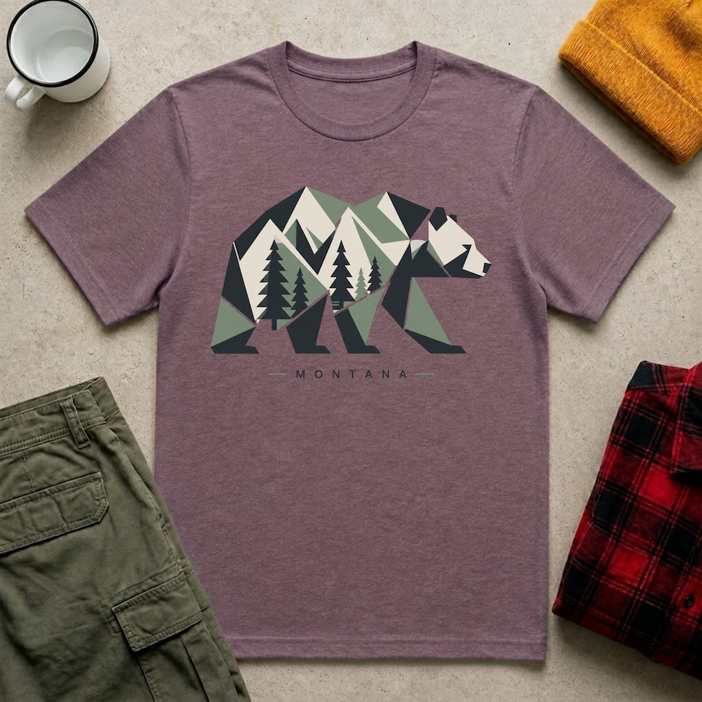 Montana Geometric Bear T‑Shirt