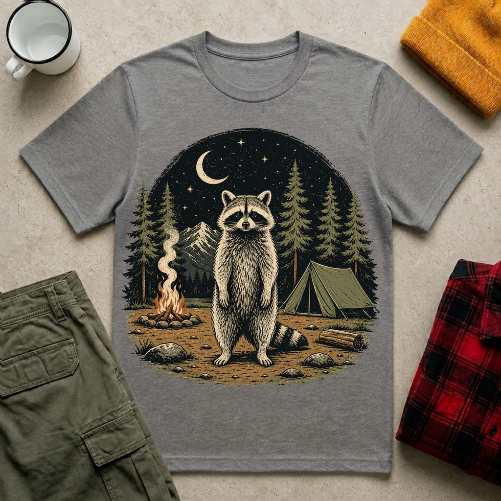 Raccoon Camping  T-Shirt