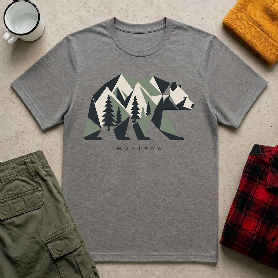 Montana Geometric Bear T‑Shirt