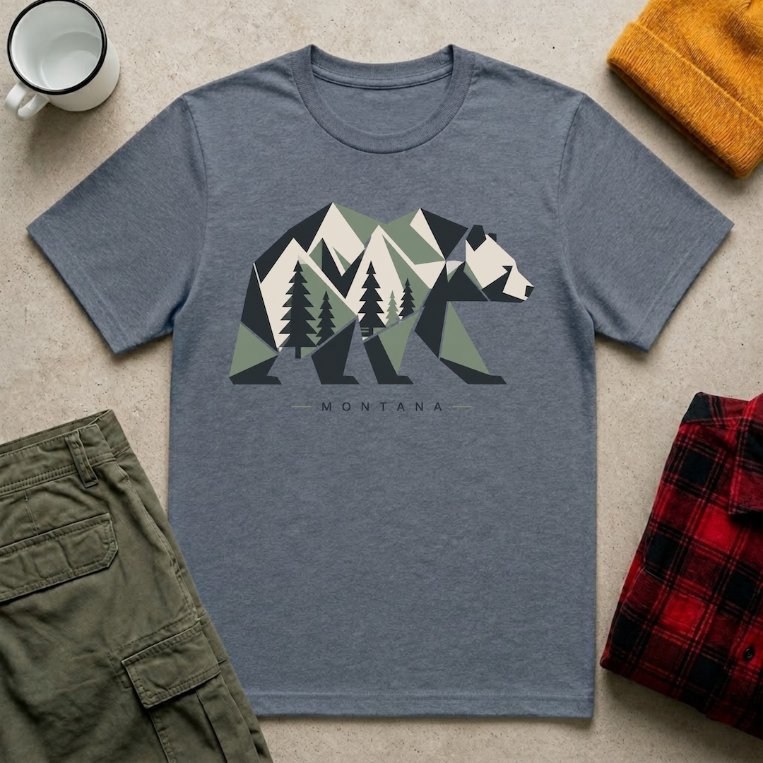 Montana Geometric Bear T‑Shirt