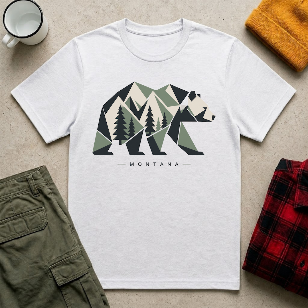 Montana Geometric Bear T‑Shirt