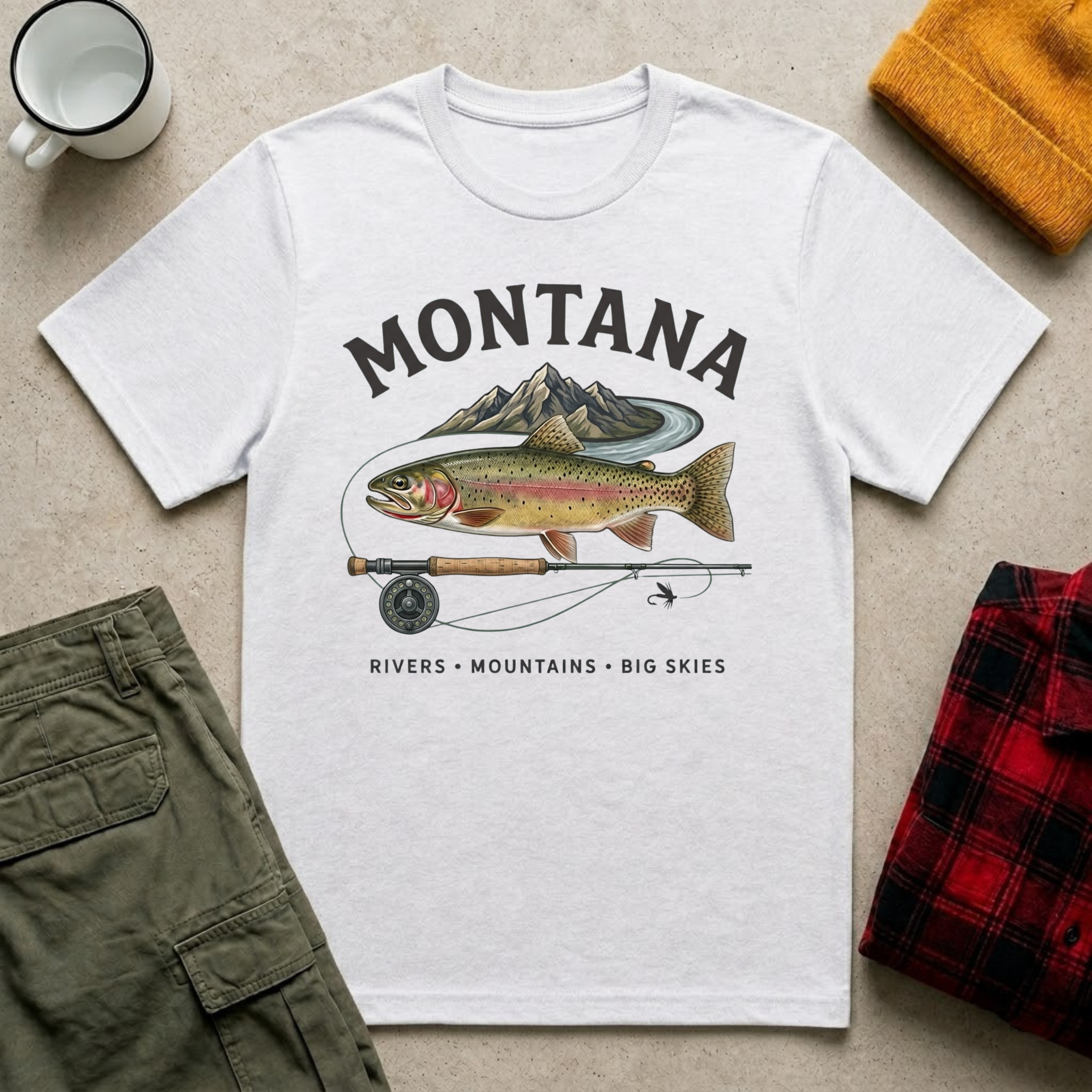 Rivers Mountains Big Sky T-Shirt