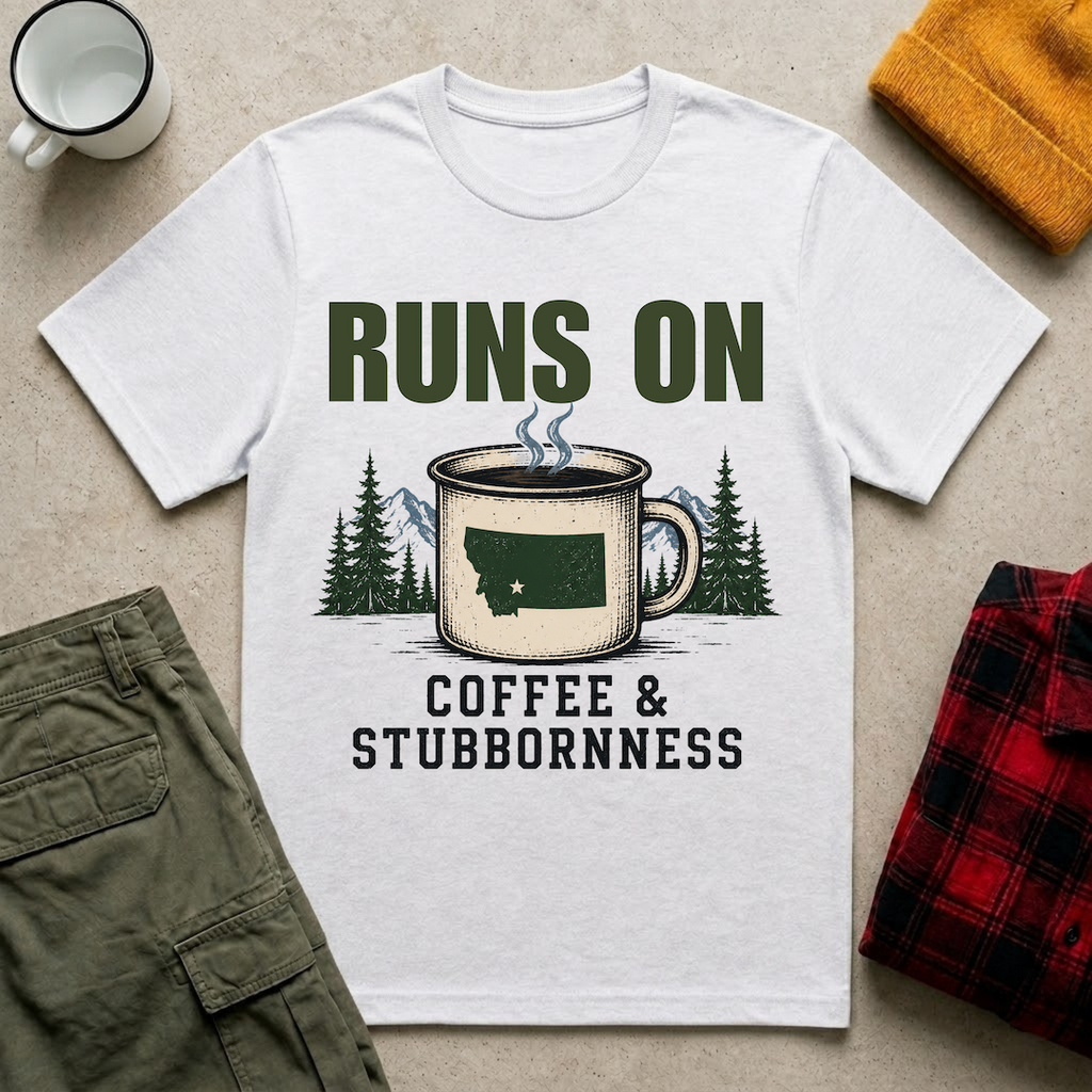 Runs On Coffee & Stubbornness T-Shirt